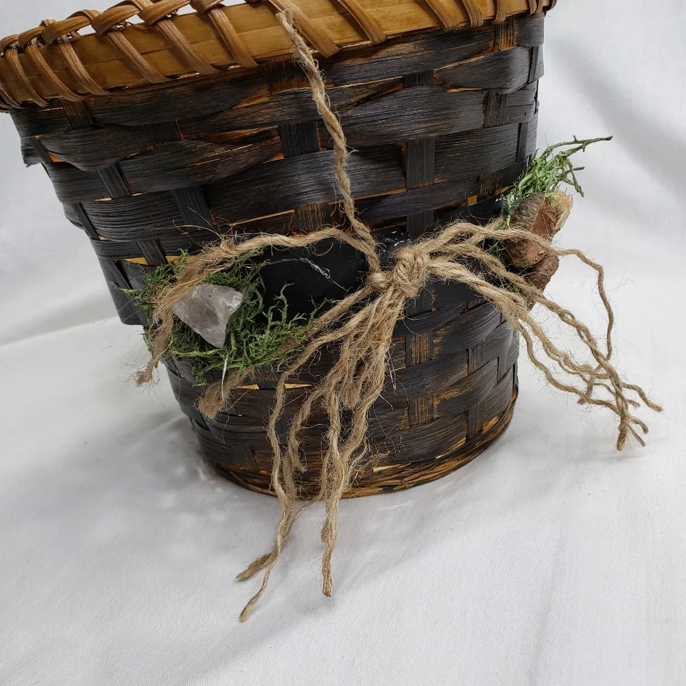 Handmade Woodland Woven Wicker Basket Planter